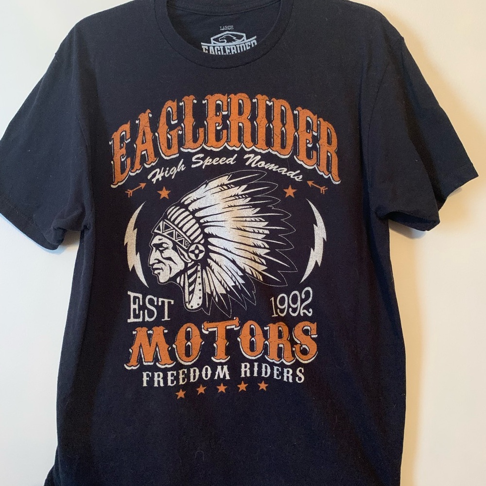 Black and Orange Graphic Tee for Men